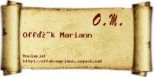 Offák Mariann névjegykártya
